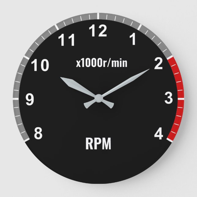 Car Tachometer Clock - Auto Mechanic Garage Clock (Front)