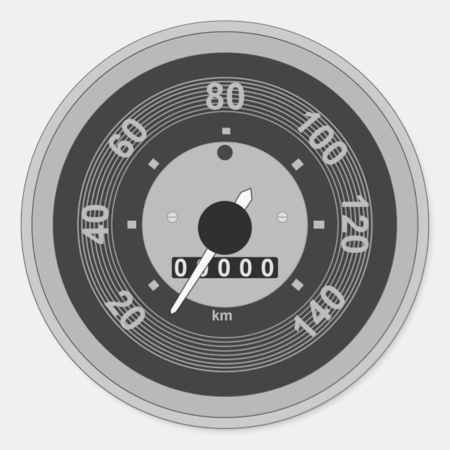Car Tachometer Speedometer Classic Round Sticker (Front)
