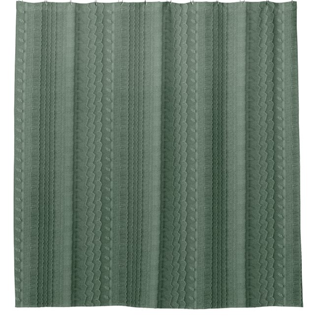 Car Tire Trace on Sandy Beach Green Shower Curtain (Front)