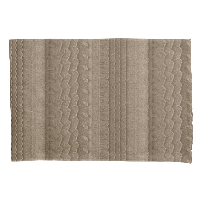 Car Tire Tracks on Beach Golden Brown Pillowcase (Front)