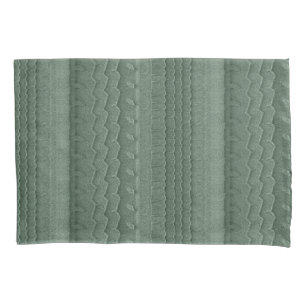 Car Tire Tracks on Beach Teal Green Pillowcase