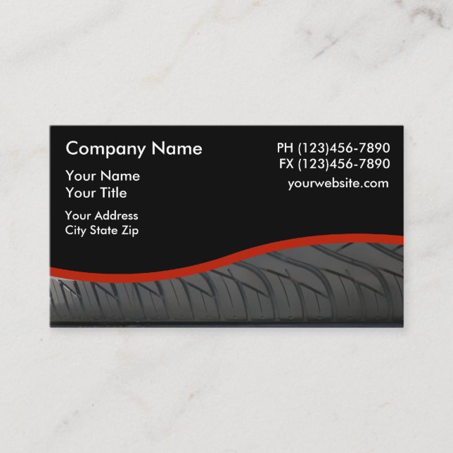 Car Tire Tread Design Business Card (Front)