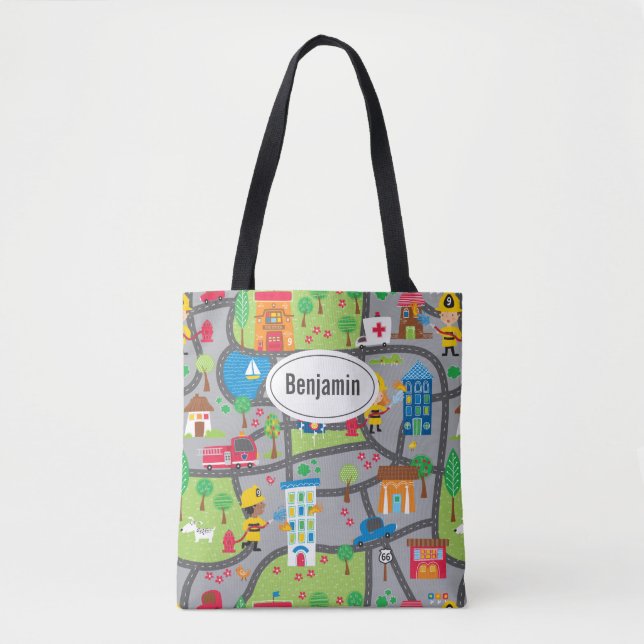Car Town Tote Bag (Front)