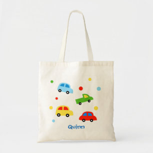 Car Truck Personalised kid name canvas bag
