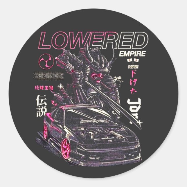  Car Tuning Japanes culture  Classic Round Sticker (Front)