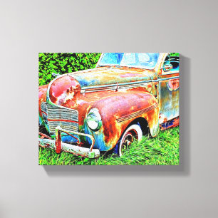 Car Vintage Rustic Car Canvas