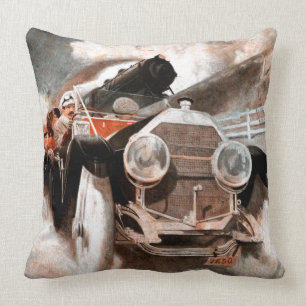 Car vs Train by William Harnden Foster Cushion