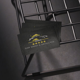 Car Wach & Auto detailing rofessional Water black Business Card
