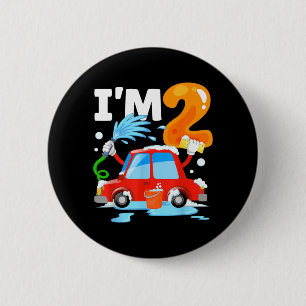 Car Wash 2 Two Year Old Kids 2nd Birthday Party 6 Cm Round Badge