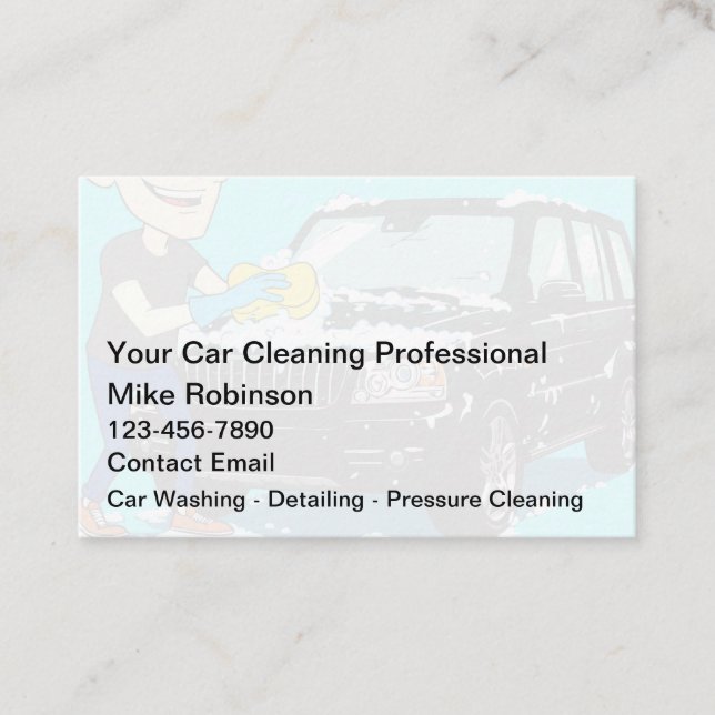 Car Wash And Automotive Detailing Business Cards (Front)