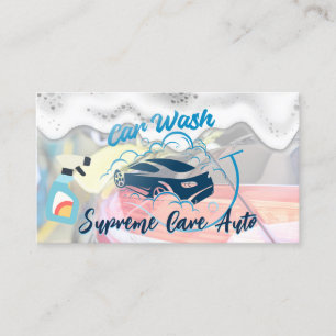 Car Wash and Bubbles Logo Soap Suds Business Card