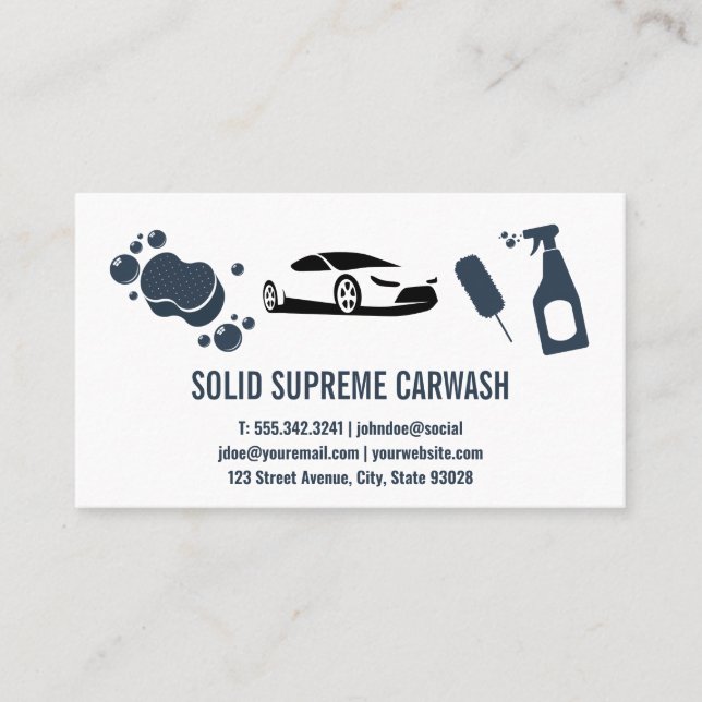 Car Wash and Detailing | Auto Cleaner  Business Card (Front)