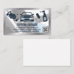 Car Wash and Detailing Interior Cleans Barcode Business Card