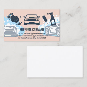 Car Wash and Detailing Soap Bubbles Business Card