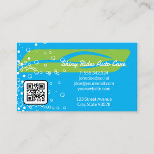 Car Wash and Detailing Sports Car Logo Bubbles Business Card