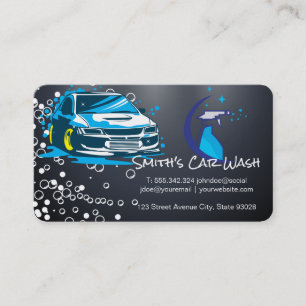 Car Wash Auto Car Cleaning Shop Soap Business Card