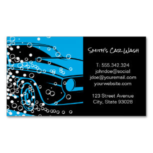 Car Wash   Auto Car Detailing   Cleaning Service Magnetic Business Card