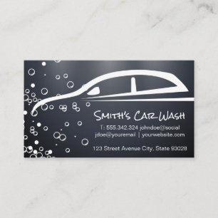 Car Wash   Auto Car Detailing   Soap Bubbles Business Card