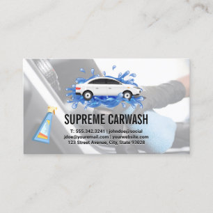 Car Wash Auto Detailing Interior Exterior Clean Business Card