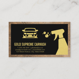 Car Wash Auto Detailing Leather Texture Border Business Card