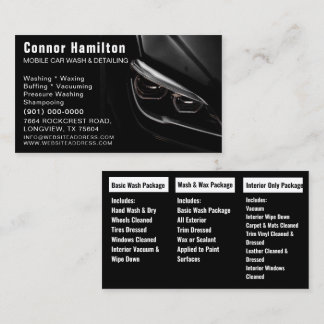 Car Wash Auto Detailing Mobile Automotive Cleaning Business Card