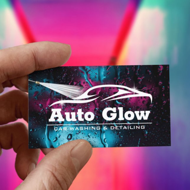 Car Wash Auto Detailing Modern Automotive Cleaning Business Card (Creator Uploaded)