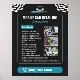 Car Wash Auto Detailing Poster