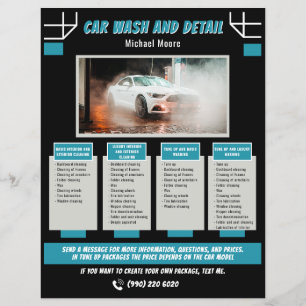 Car Wash Auto Detailing Price Package Flyer