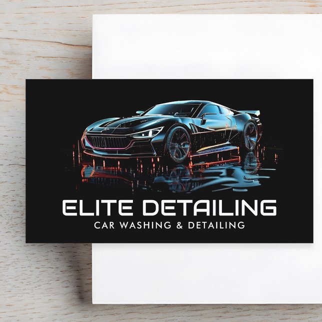 Car Wash & Auto Detailing QR Code Business Card (Creator Uploaded)