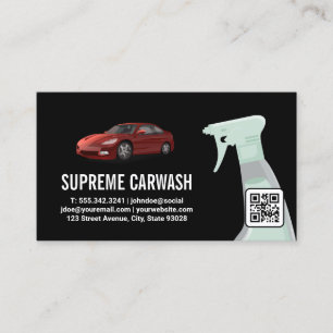 Car Wash Auto Detailing Services QR Code Business Card