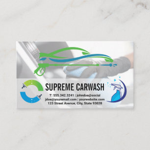Car Wash Auto Logo Cleaning Tool Business Card