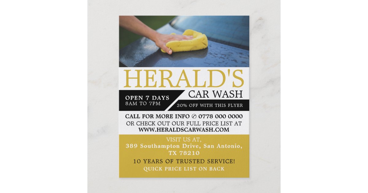 Car Wash, Auto Wash, Cleaning Service Advertising Flyer ...