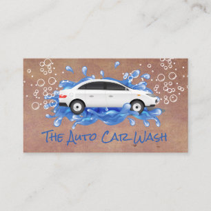 Car Wash Bubbles and Auto Water Cleaning Service Business Card