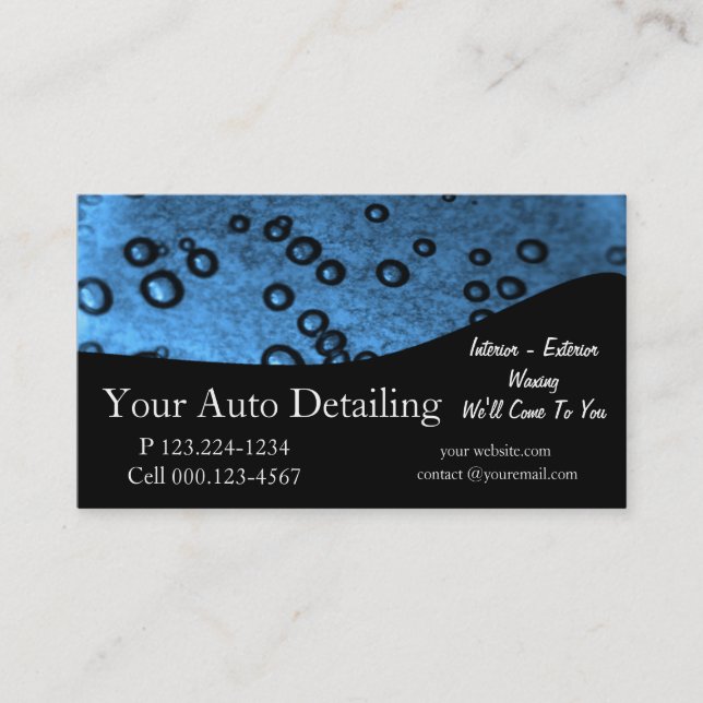 Car Wash Bubbles Business Card (Front)
