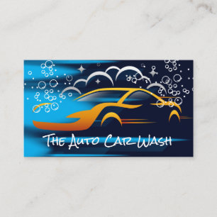 Car Wash Bubbles Cleaning Service Business Card