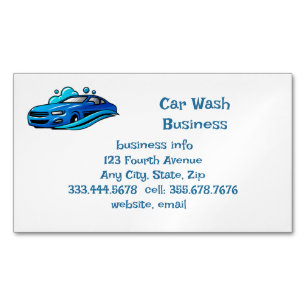 Car Wash Business Magnetic Business Card