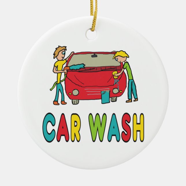Car Wash Ceramic Tree Decoration (Front)