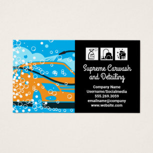 Car Wash Cleaning Logo   Water Bubbles