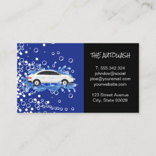 Car Wash Cleaning Service Car in Water Business Card