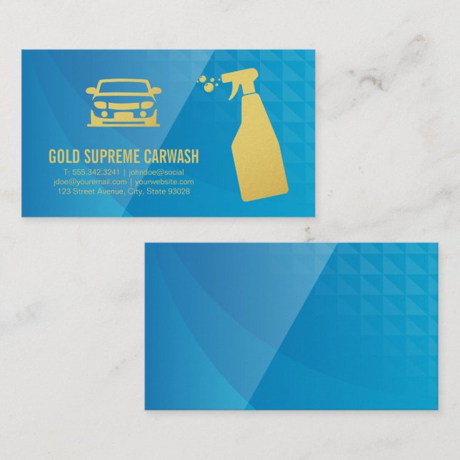Car Wash  | Cleaning Service | Spray Bottle Business Card (Front/Back)