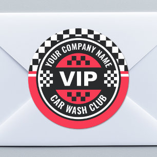 Car Wash Club - Racing Chequered Flag Rewards Classic Round Sticker