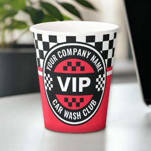 Car Wash Club - Racing Chequered Flag Rewards Paper Cups
