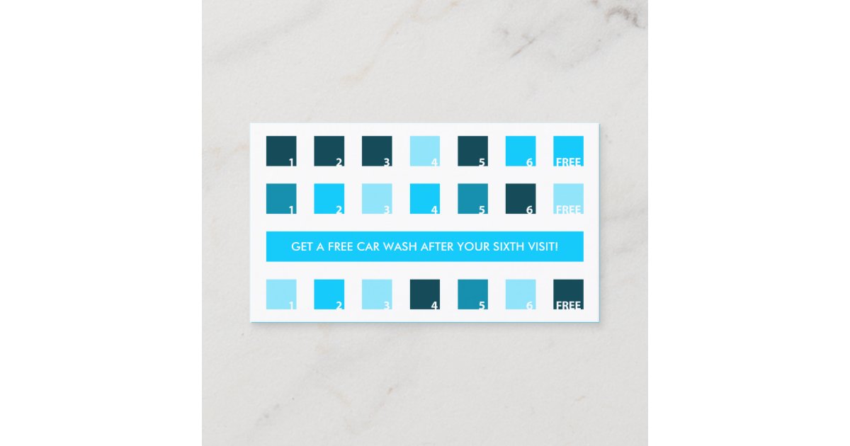CAR WASH customer appreciation (mod squares) Loyalty Card Zazzle