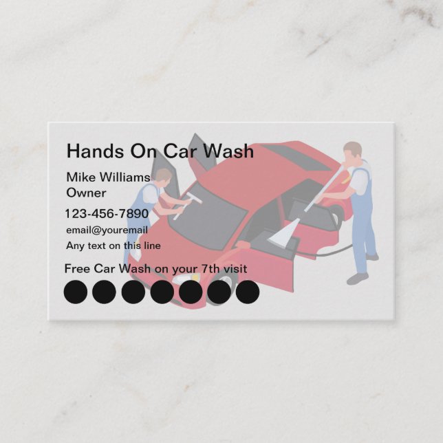 Car Wash Customer Loyalty Template Business Cards (Front)