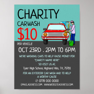 Car Wash Design, Charity Car Wash Event Advert Poster