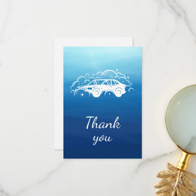 Car Wash Detailer Service Auto Thank You Card (Front/Back In Situ)