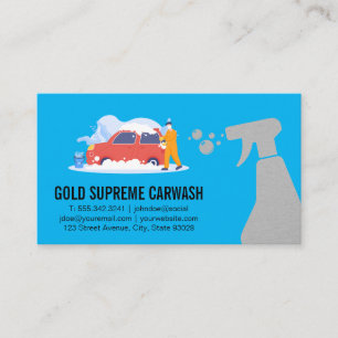 Car Wash Detailing   Auto Detailing Cleaner Business Card