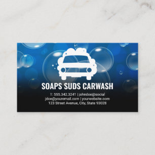 Car Wash Detailing Auto Detailing Soap Bubbles Business Card