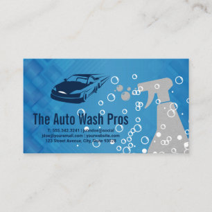 Car Wash Detailing   Bubbles   Cleaning Business Card