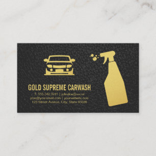 Car Wash Detailing   Cleaning Service Gold Busines Business Card